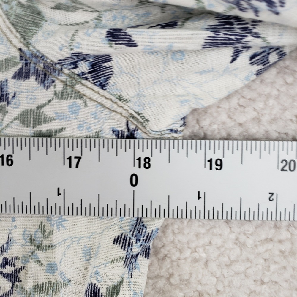 Levis Floral Western Pearl Snap Shirt Womens M White Blue Cowgirl Boho - Picture 7 of 10